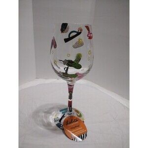 Lolita Love My Wine Flip Flop Wine Glass Hand Painted. NWT